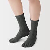 紳士　足なり直角　５本指靴下　※再生コットン