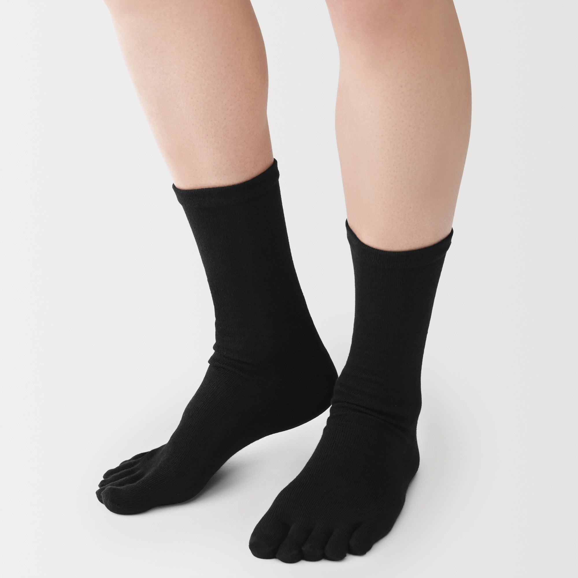 紳士　足なり直角　５本指靴下　※再生コットン