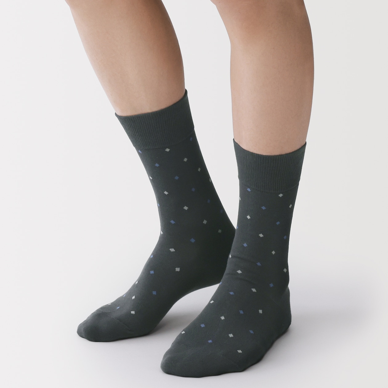 紳士　足なり直角　ダイヤドット柄ビジネス靴下