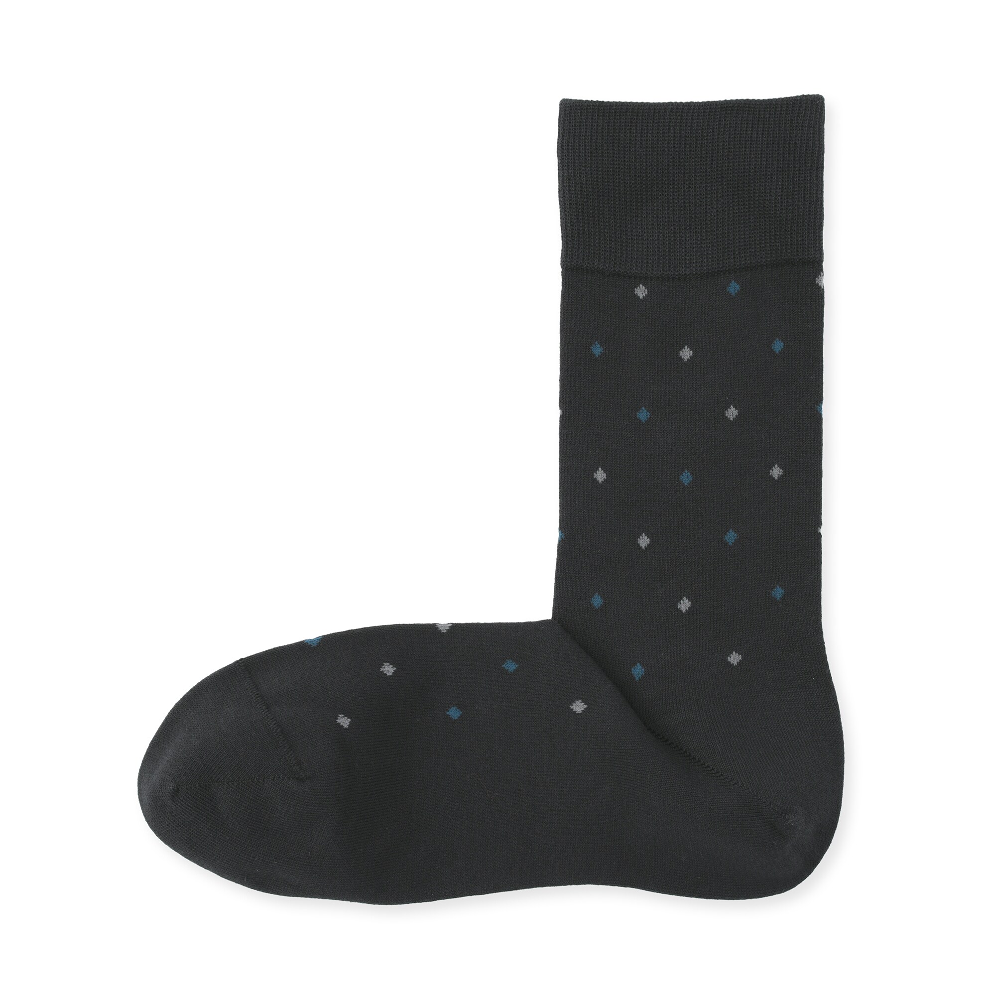 紳士　足なり直角　ダイヤドット柄ビジネス靴下