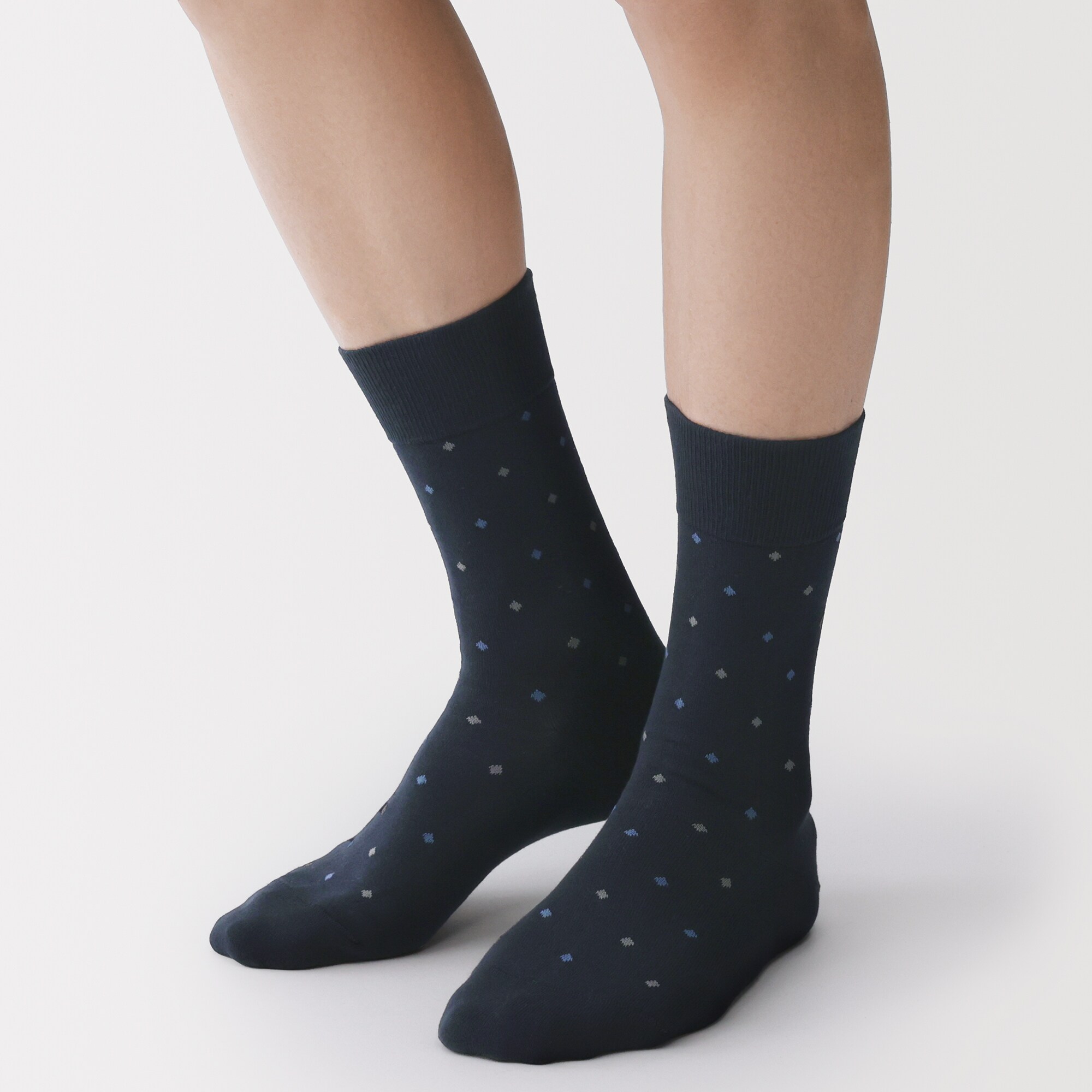 紳士　足なり直角　ダイヤドット柄ビジネス靴下