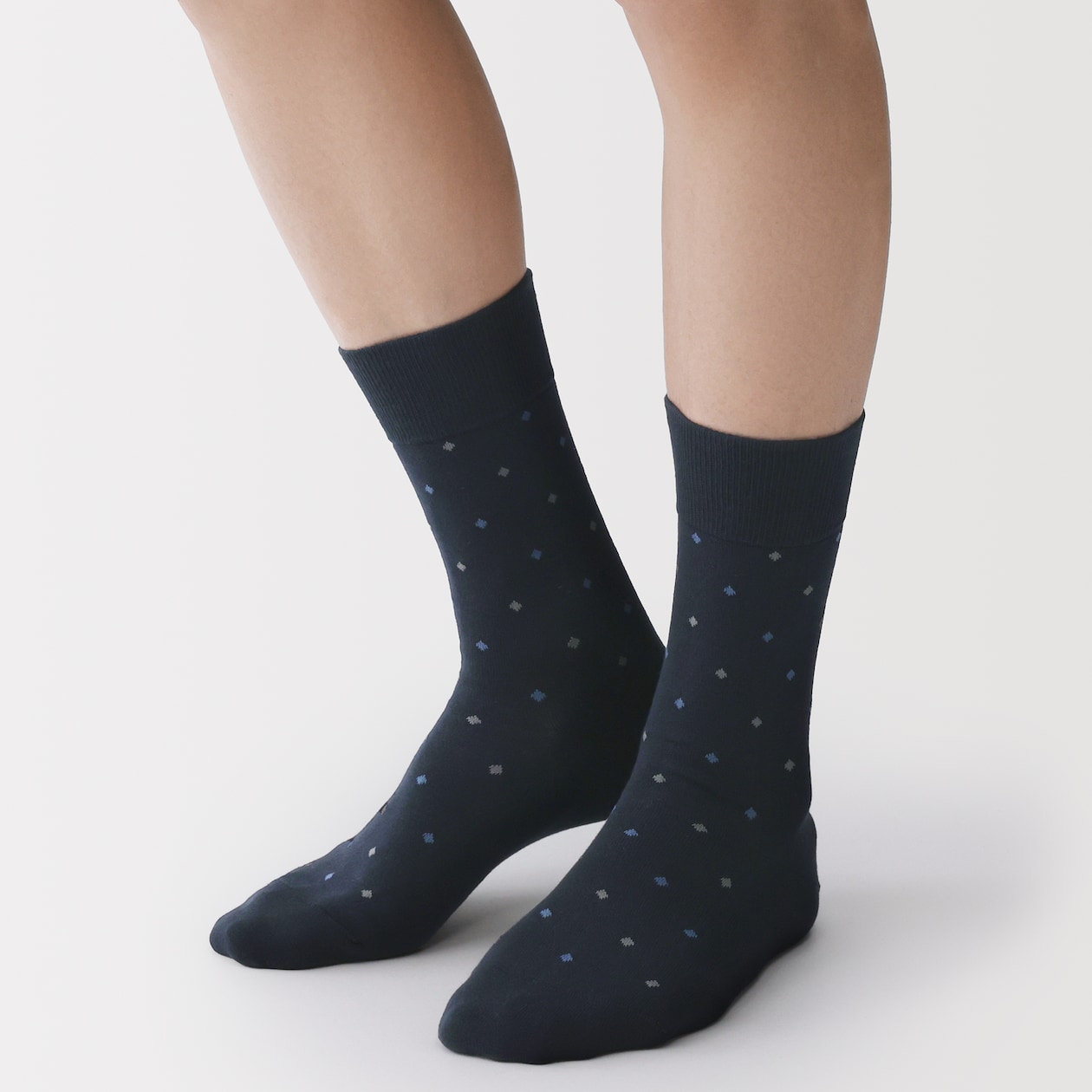 紳士　足なり直角　ダイヤドット柄ビジネス靴下