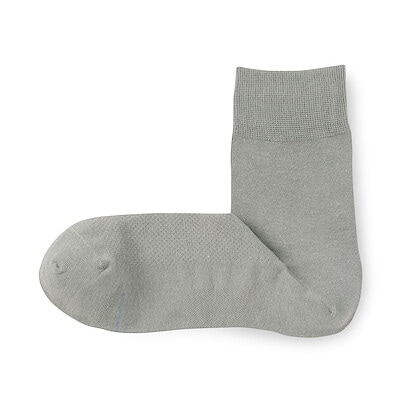 【２月下旬発売予定】紳士　足なり直角　さらっと綿　ショート丈ビジネス靴下