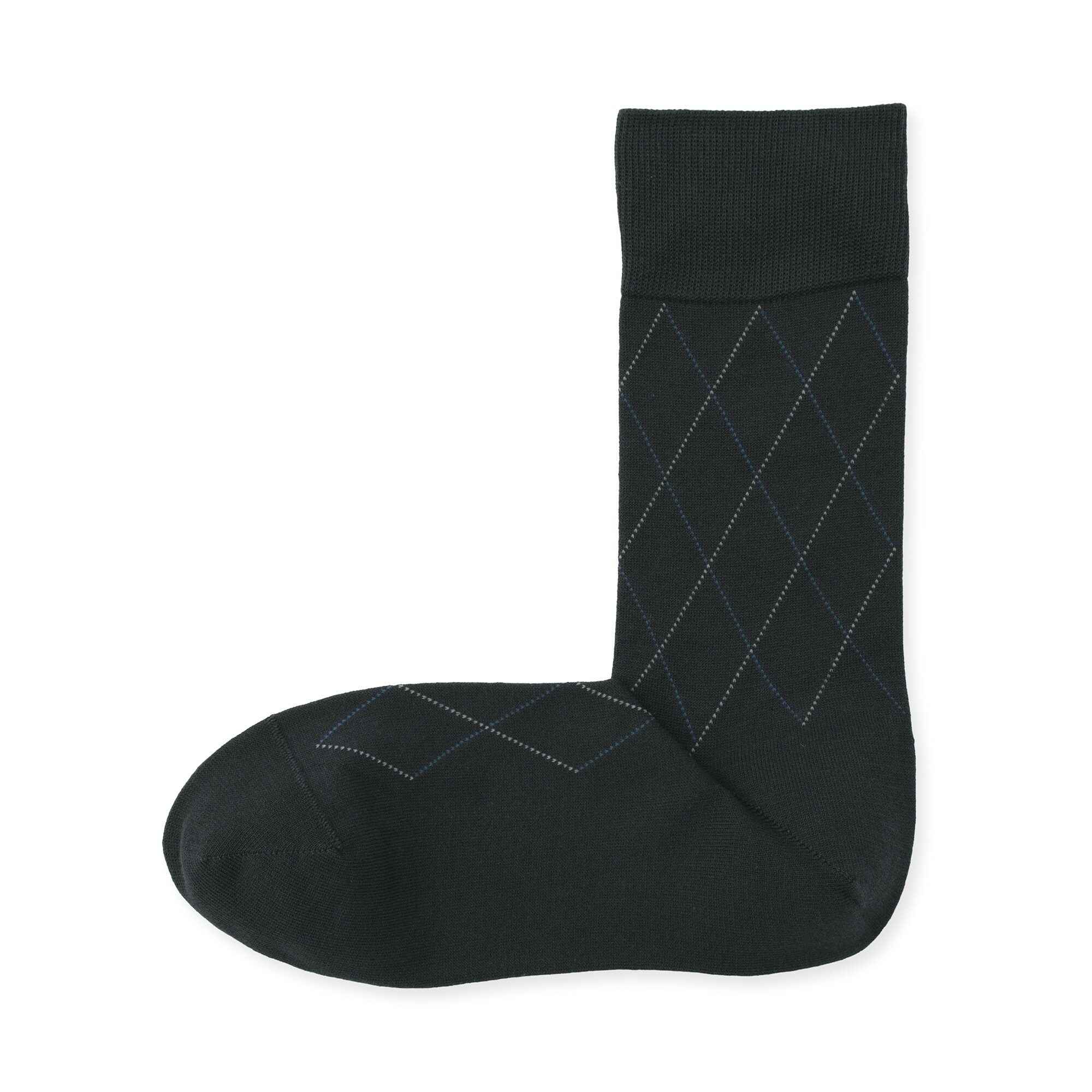 紳士　足なり直角　斜めチェック柄ビジネス靴下