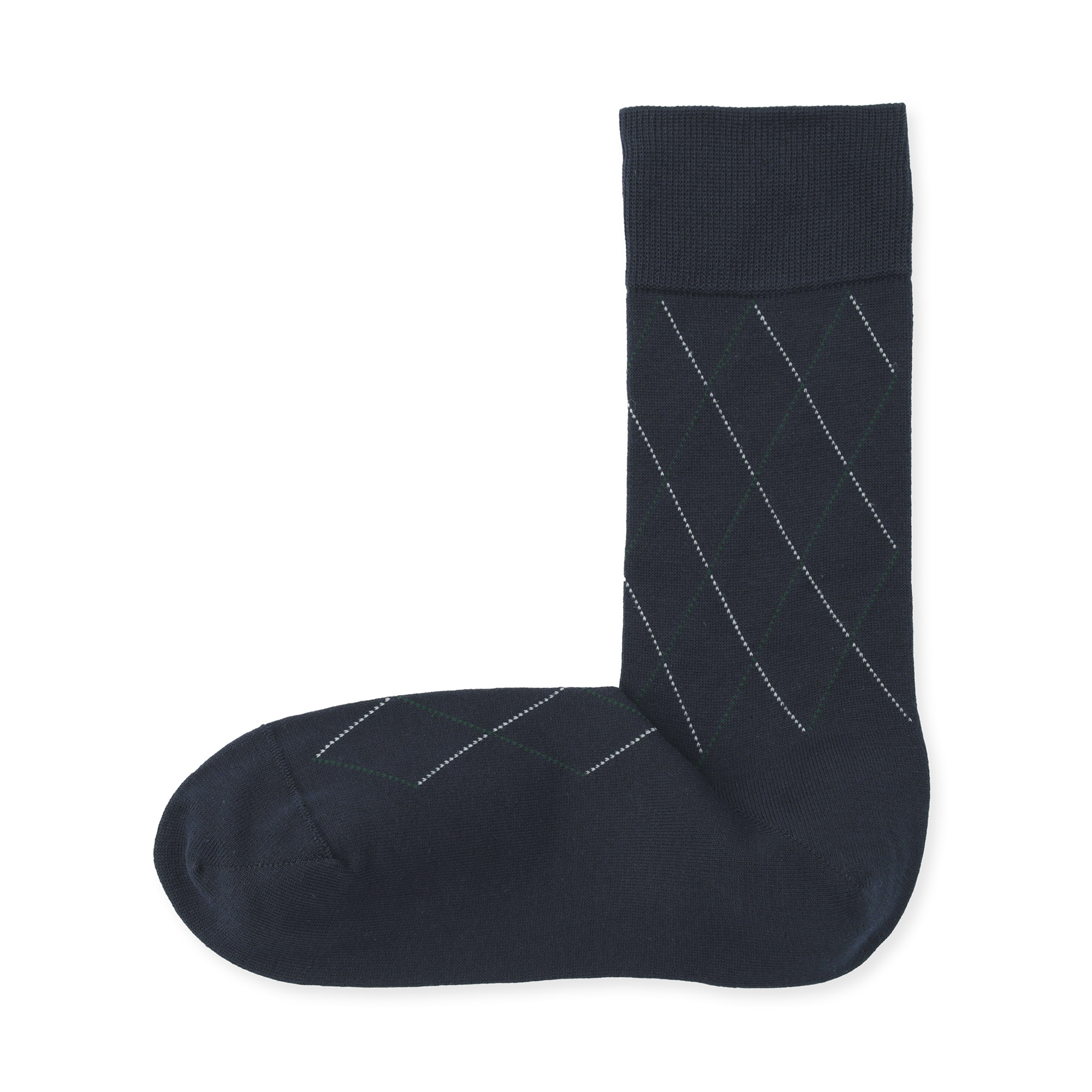 紳士　足なり直角　斜めチェック柄ビジネス靴下