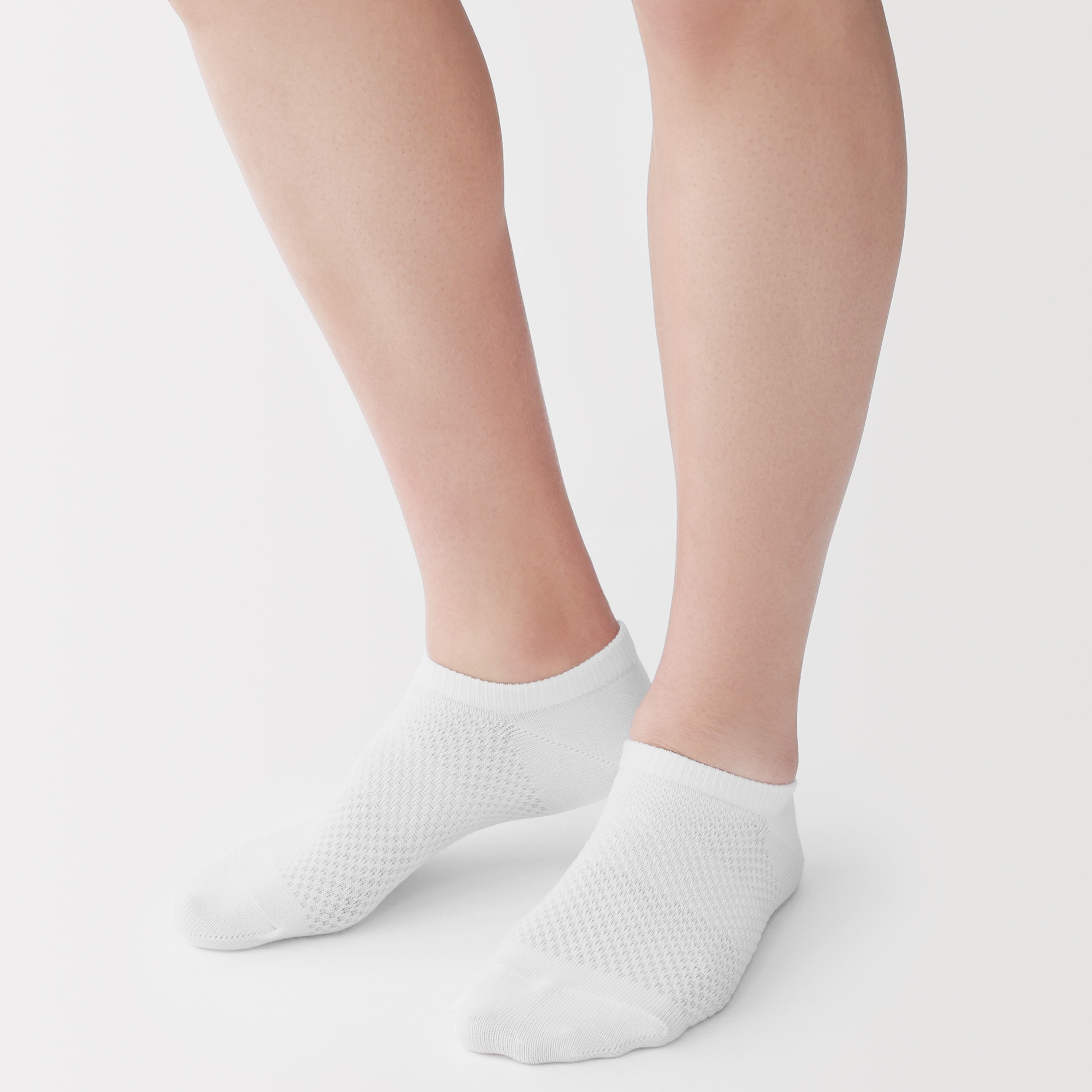 紳士　足なり直角　総メッシュ　さらっと綿　スニーカーイン