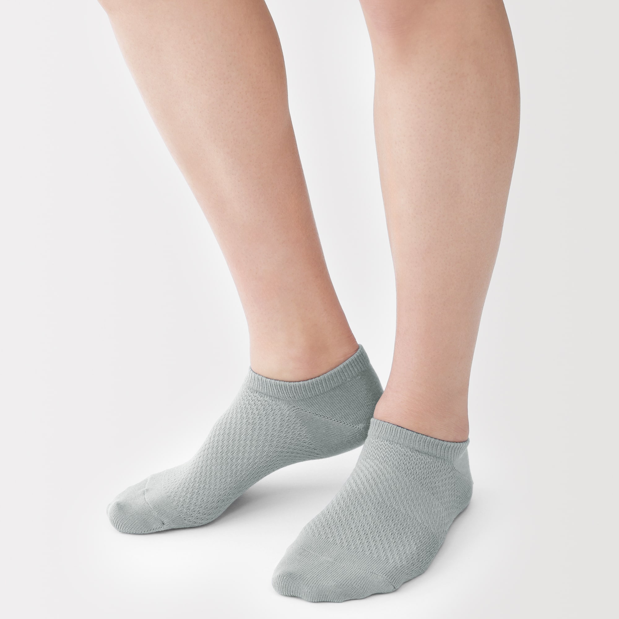 紳士　足なり直角　総メッシュ　さらっと綿　スニーカーイン