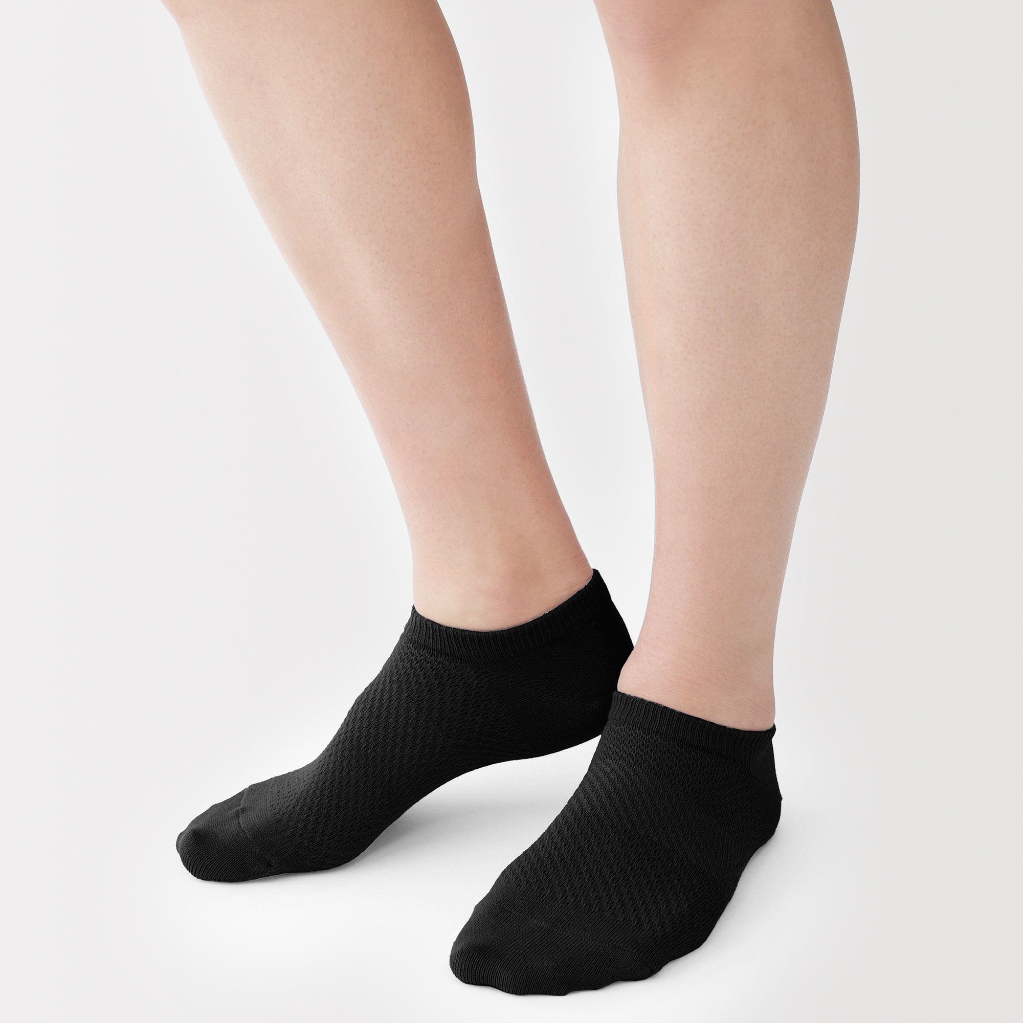 紳士　足なり直角　総メッシュ　さらっと綿　スニーカーイン