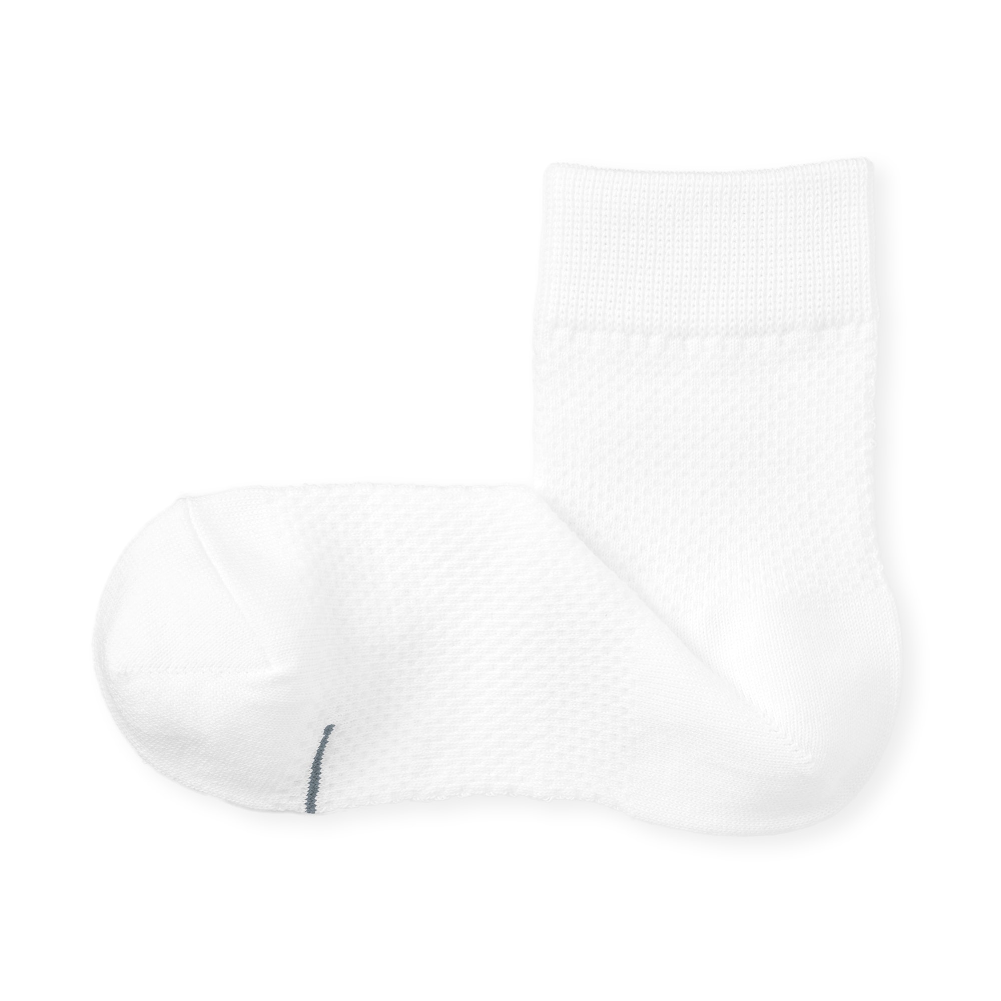 紳士　足なり直角　総メッシュ　さらっと綿　ショート丈靴下