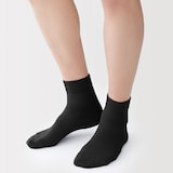 紳士　足なり直角　総メッシュ　さらっと綿　ショート丈靴下