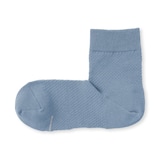 紳士　足なり直角　総メッシュ　さらっと綿　ショート丈靴下