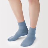 紳士　足なり直角　総メッシュ　さらっと綿　ショート丈靴下