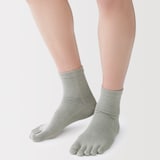 紳士　足なり直角　さらっと綿　ショート丈５本指靴下