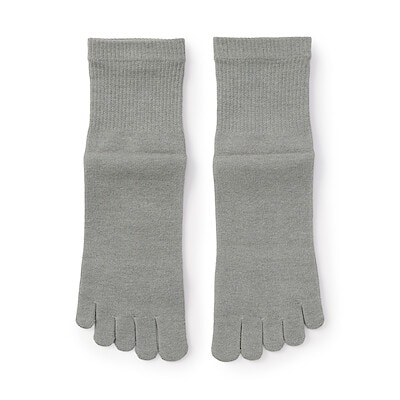 紳士　足なり直角　さらっと綿　ショート丈５本指靴下