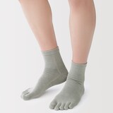 紳士　足なり直角　さらっと綿　ショート丈５本指靴下