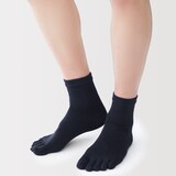 紳士　足なり直角　さらっと綿　ショート丈５本指靴下