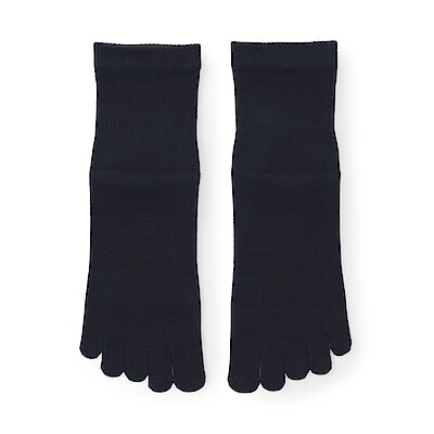 紳士　足なり直角　さらっと綿　ショート丈５本指靴下