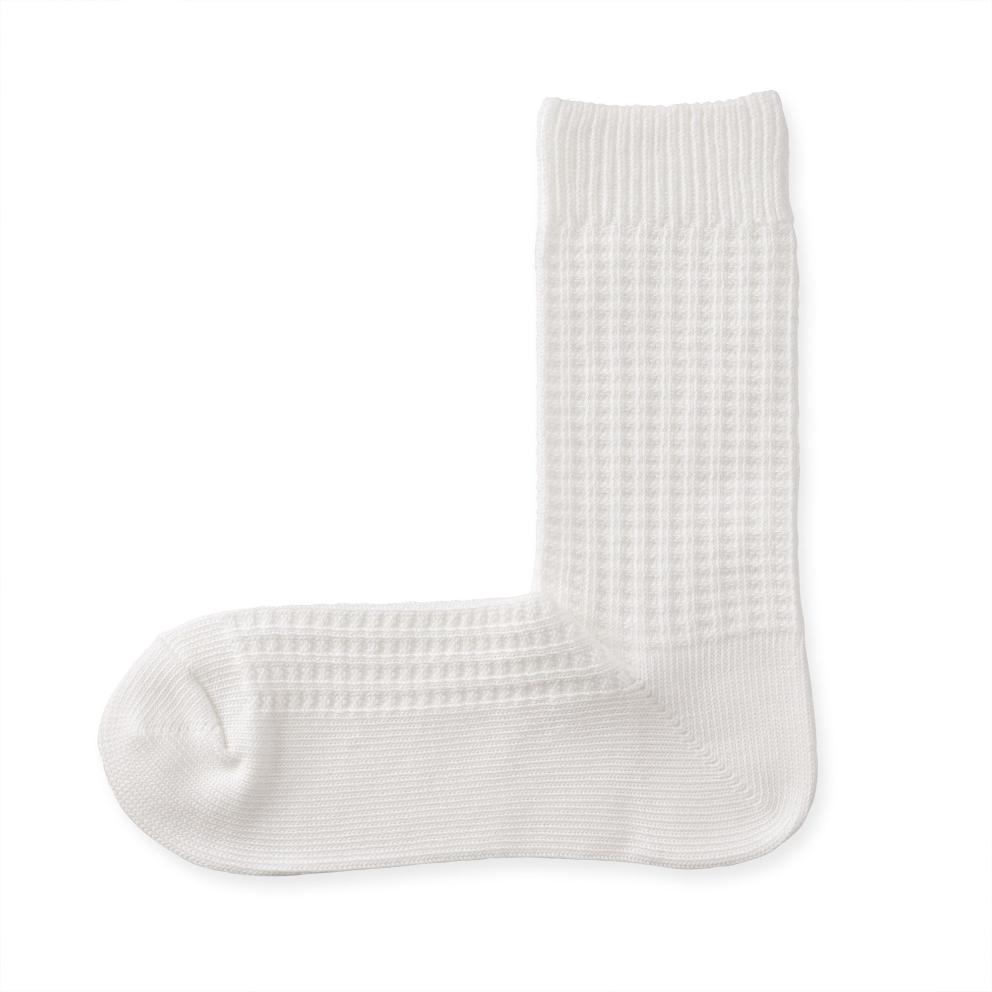 紳士　足なり直角　ワッフル編み　靴下