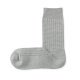 紳士　足なり直角　ワッフル編み　靴下