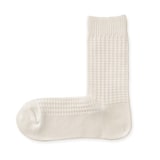 紳士　足なり直角　ワッフル編み　靴下