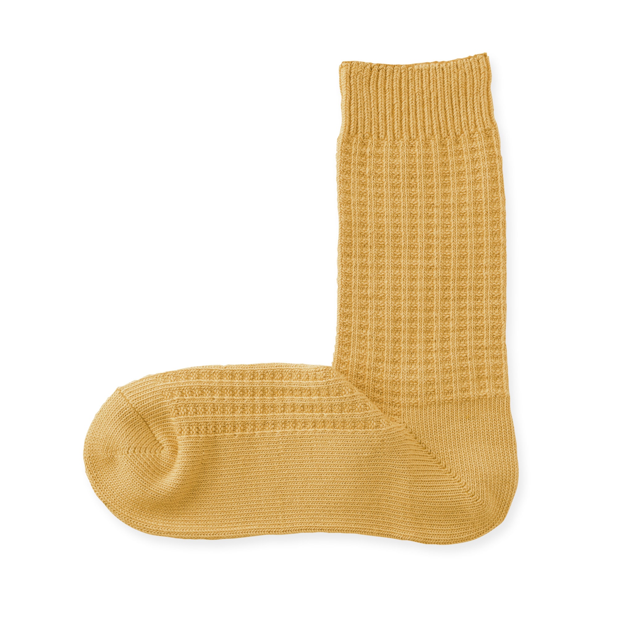 紳士　足なり直角　ワッフル編み　靴下