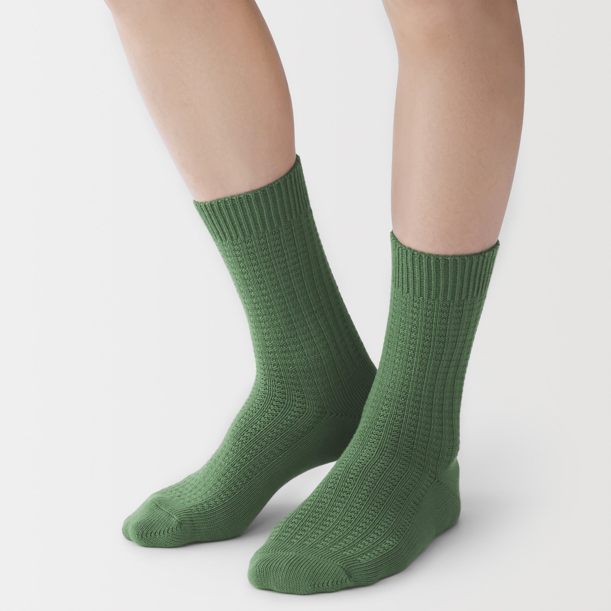 紳士　足なり直角　ワッフル編み　靴下