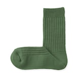 紳士　足なり直角　ワッフル編み　靴下