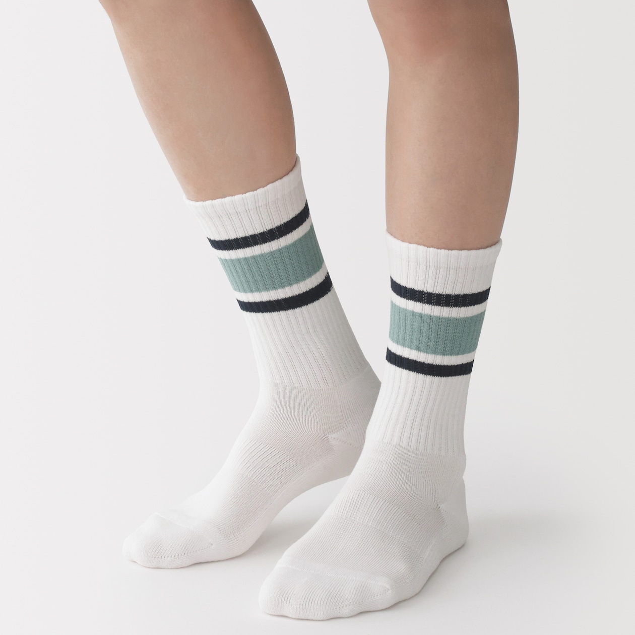 紳士　足なり直角　パイル編み　靴下（ライン）