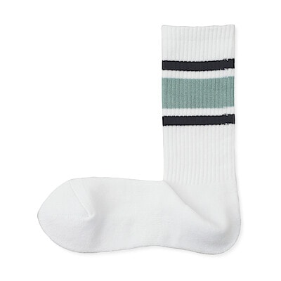 紳士　足なり直角　パイル編み　靴下（ライン）