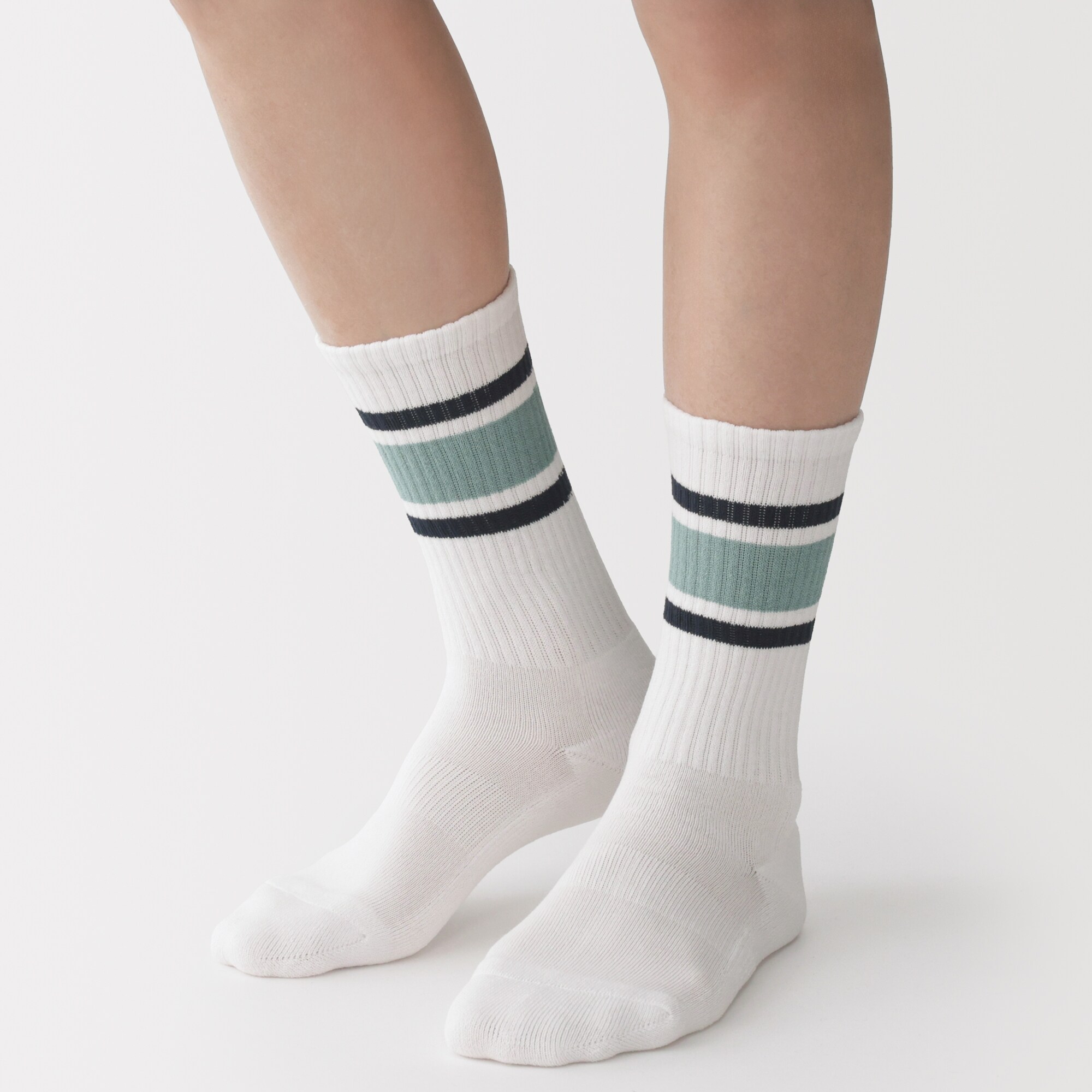 紳士　足なり直角　パイル編み　靴下（ライン）