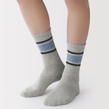 紳士　足なり直角　パイル編み　靴下（ライン）