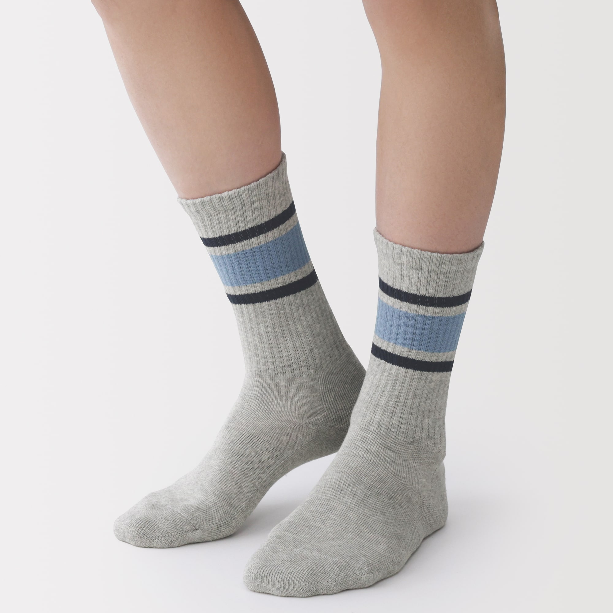 紳士　足なり直角　パイル編み　靴下（ライン）