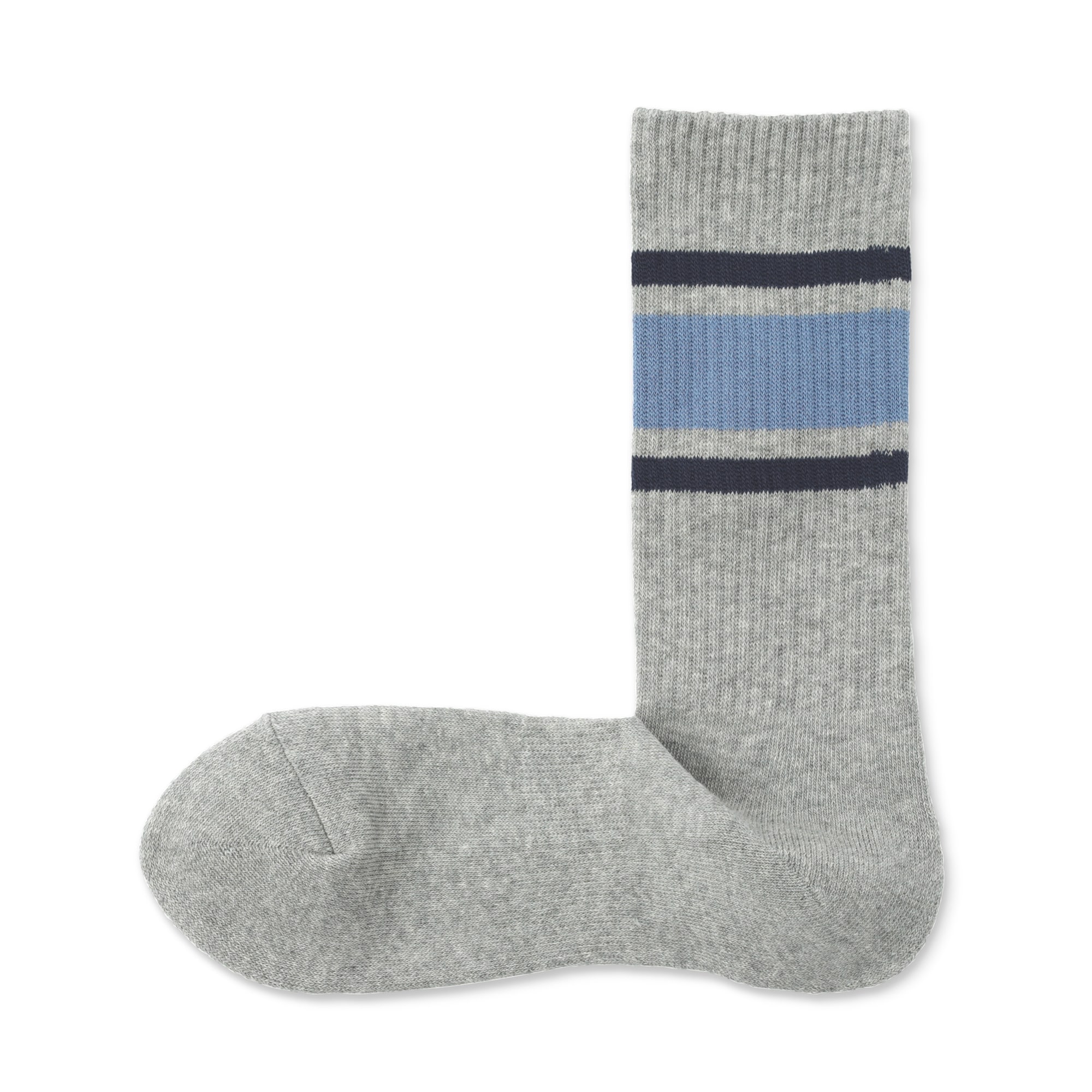 紳士　足なり直角　パイル編み　靴下（ライン）