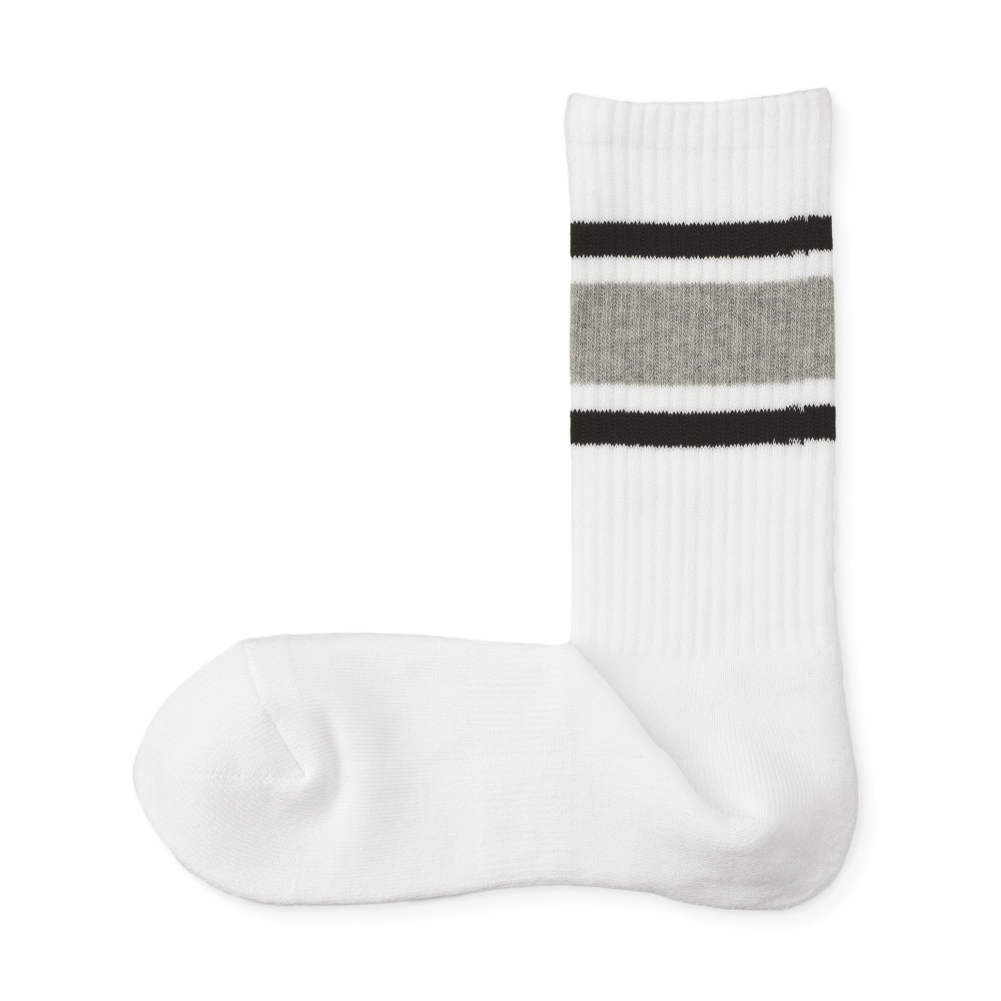 紳士　足なり直角　パイル編み　靴下（ライン）