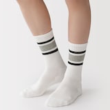 紳士　足なり直角　パイル編み　靴下（ライン）