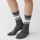 紳士　足なり直角　パイル編み　靴下（ライン）