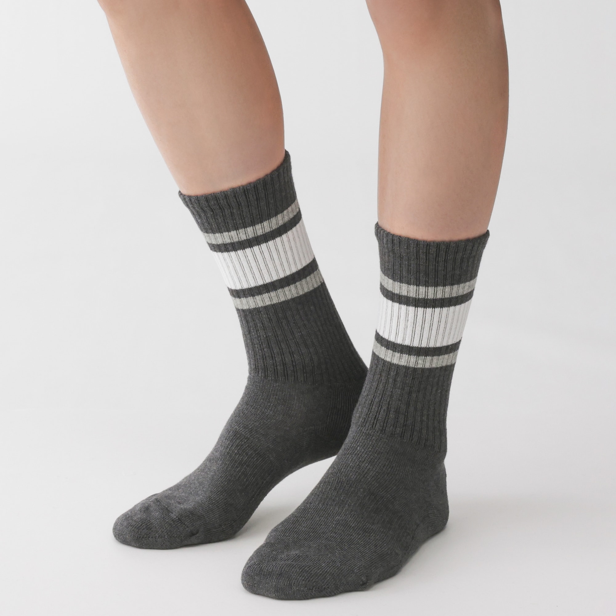 紳士　足なり直角　パイル編み　靴下（ライン）