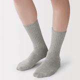 紳士　足なり直角　締め付け感の少ない　ほぼ綿で編んだ　太リブ靴下