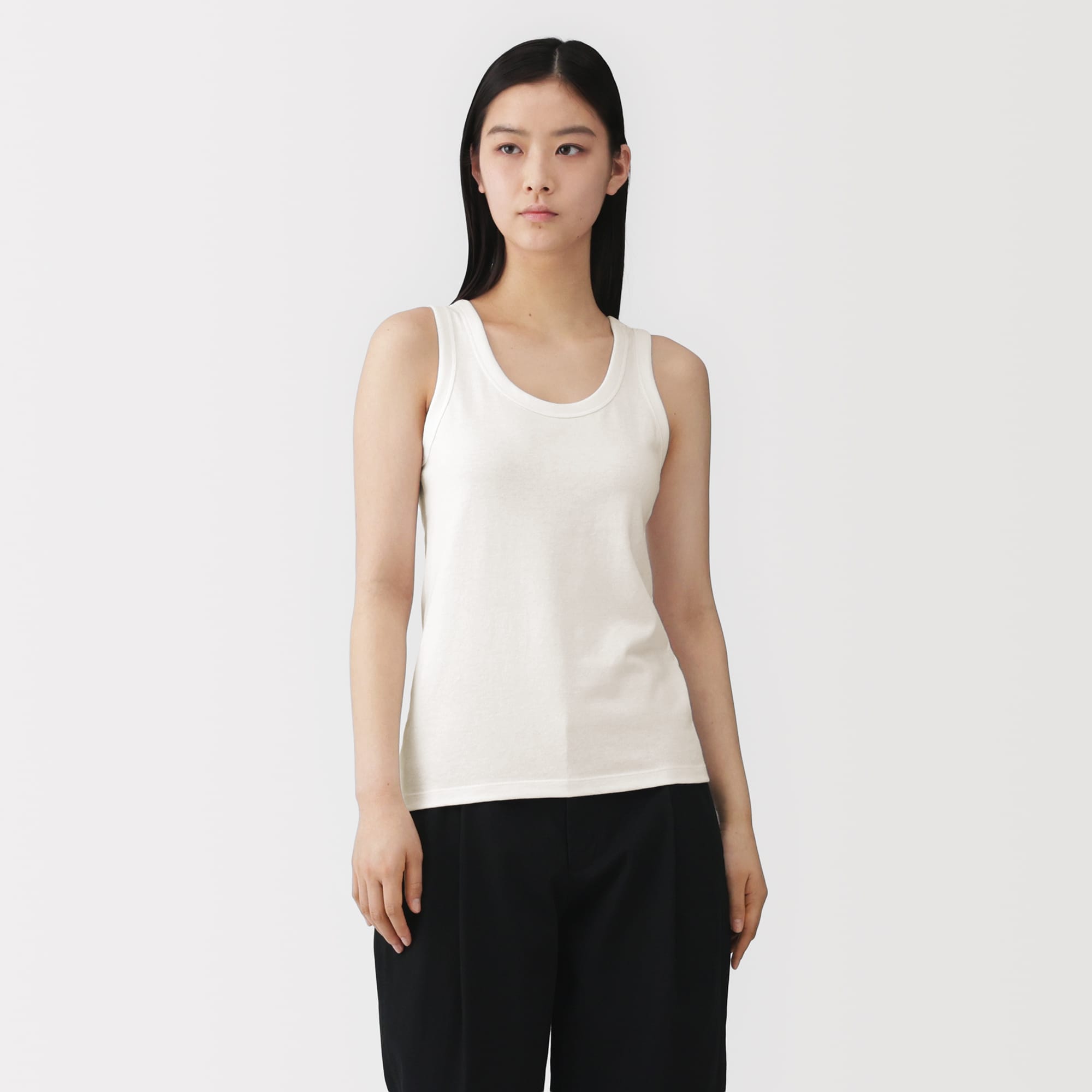 婦人　リネン混タンクトップ