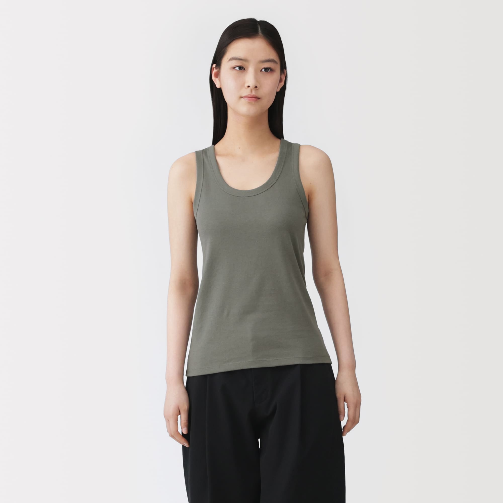 婦人　リネン混タンクトップ