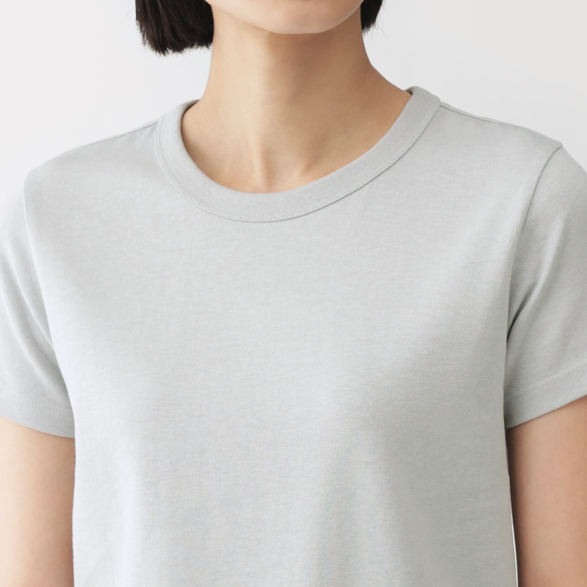 婦人　リネン混半袖Ｔシャツ