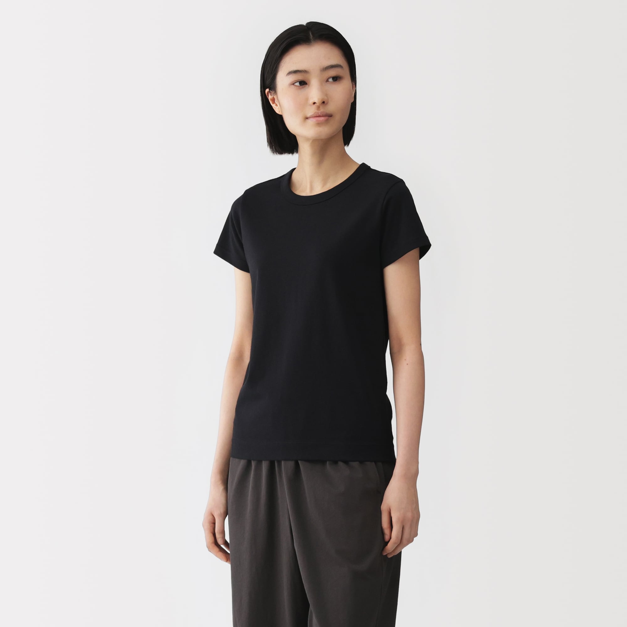 婦人　リネン混半袖Ｔシャツ