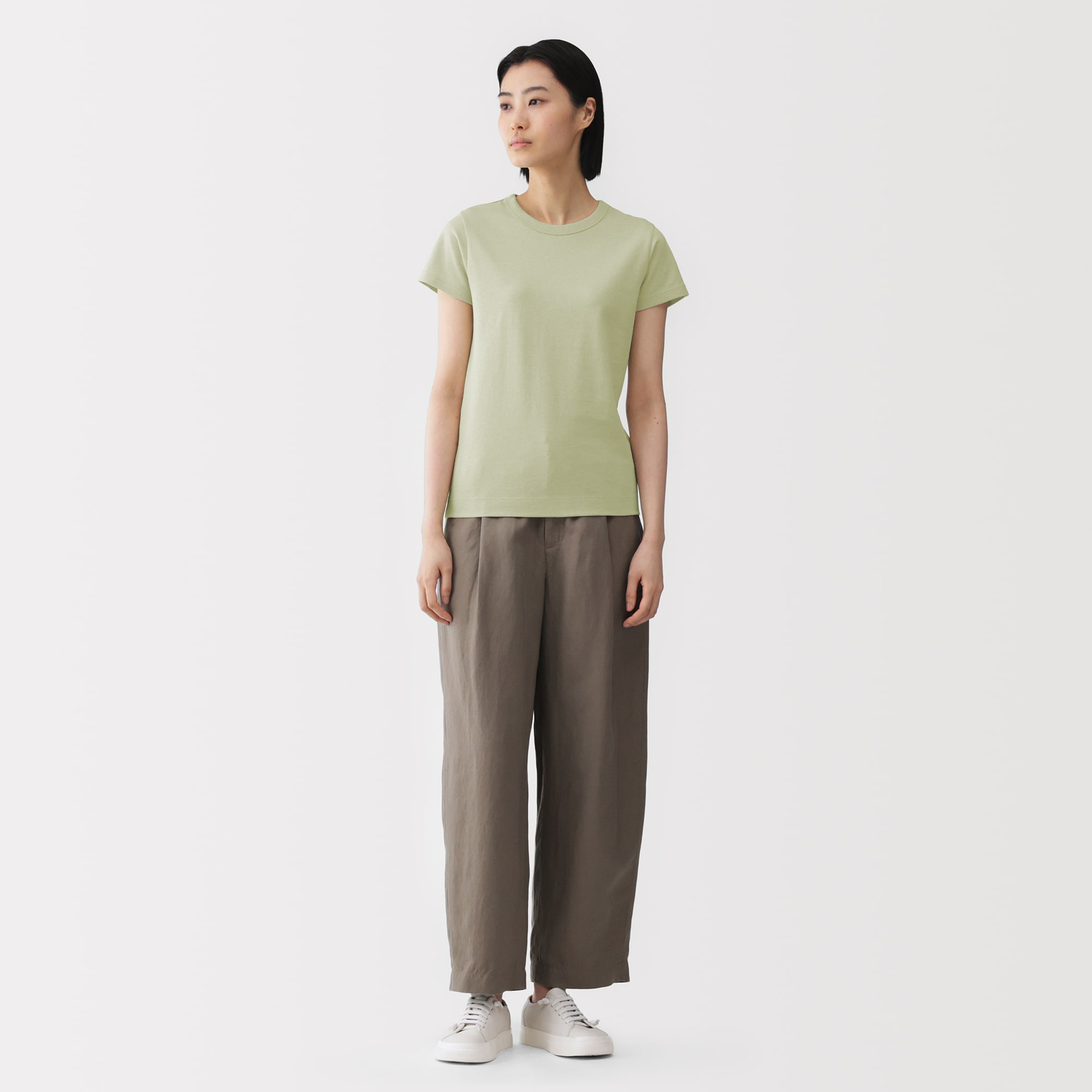 婦人 リネン混半袖Tシャツ | 無印良品