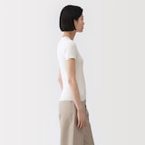 婦人　強撚コットンニット半袖Ｔシャツ