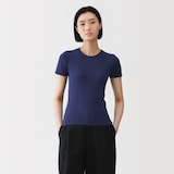 婦人　強撚コットンニット半袖Ｔシャツ