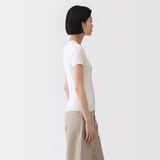 婦人　強撚コットンニット半袖Ｔシャツ