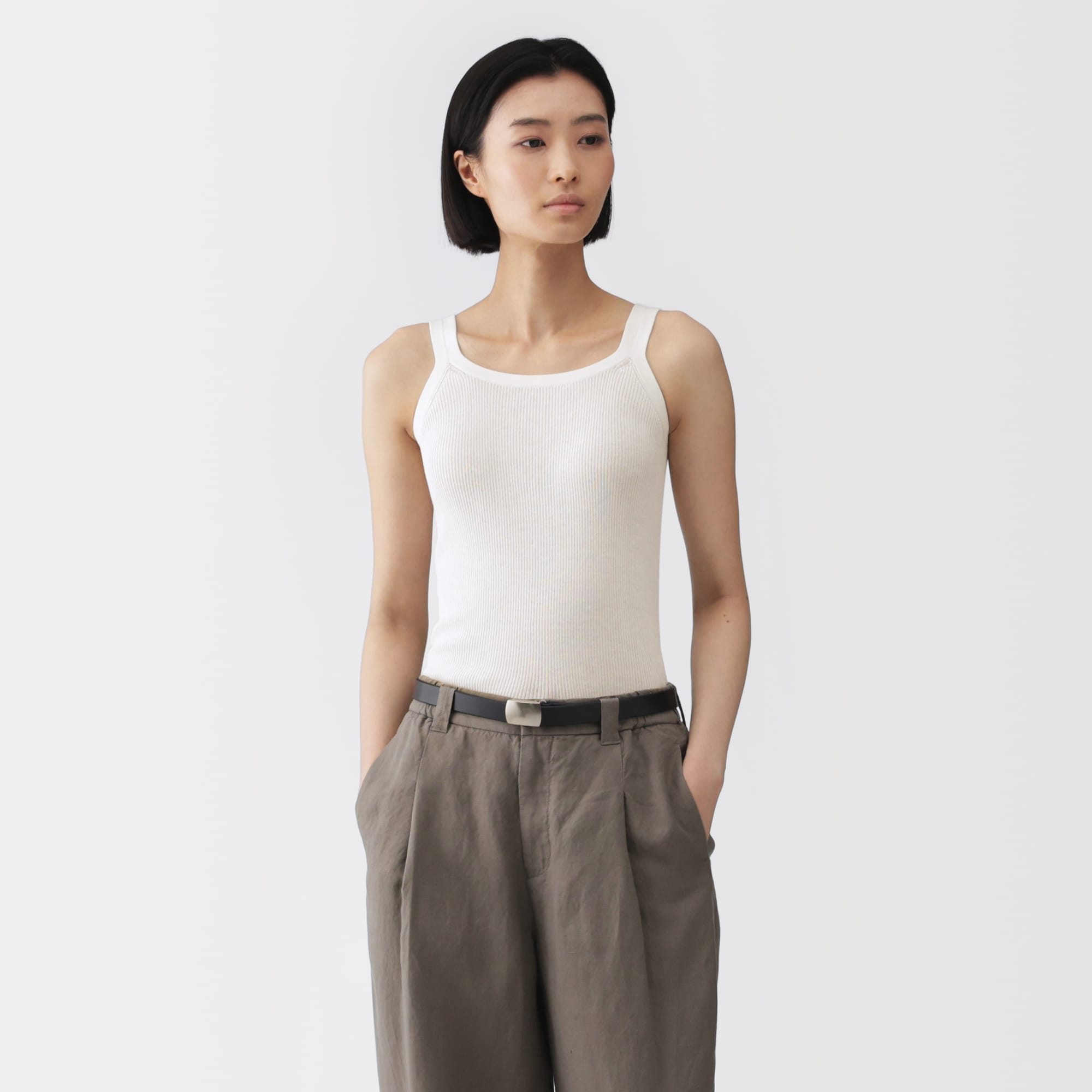 婦人 強撚コットンニットタンクトップ | 無印良品