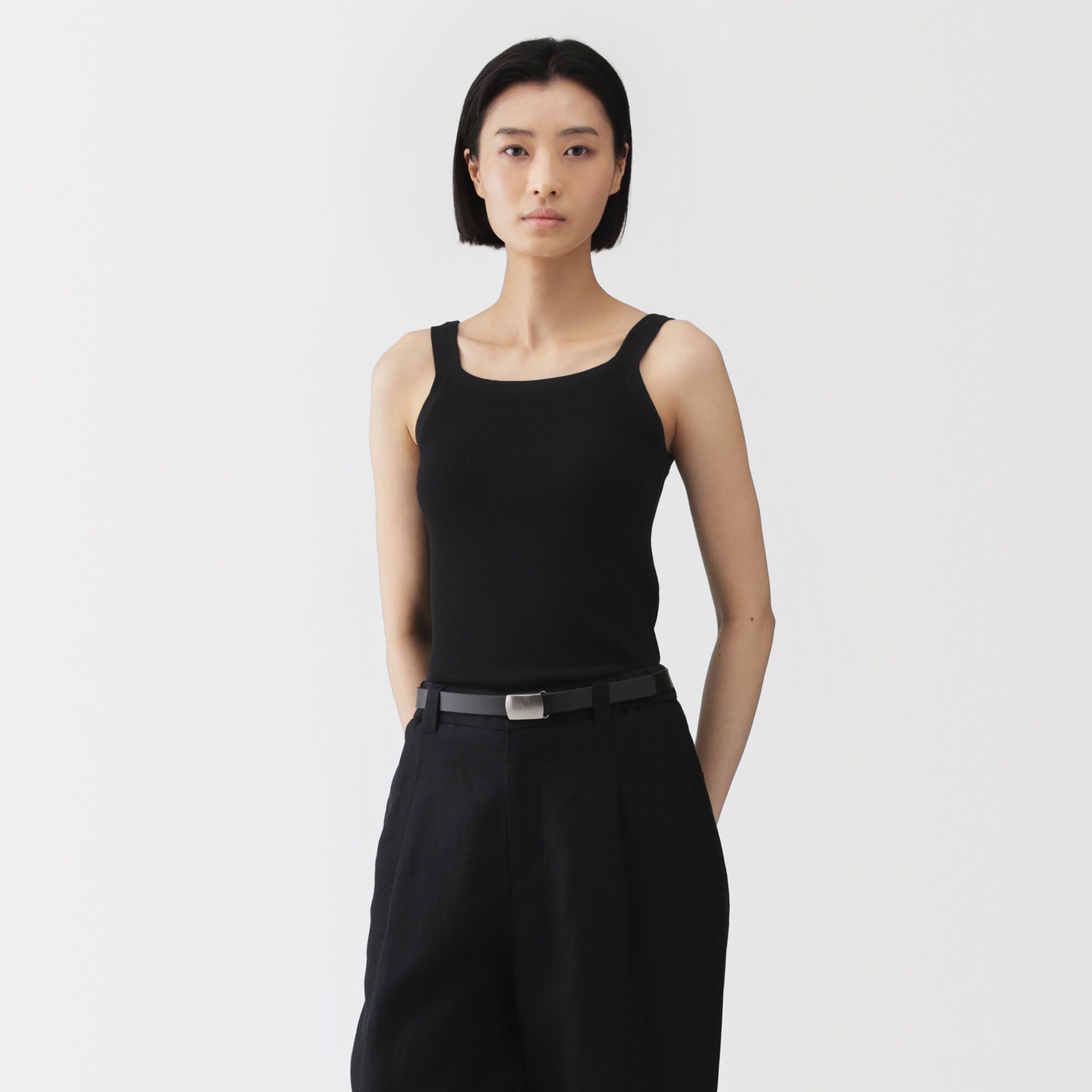婦人　強撚コットンニットタンクトップ
