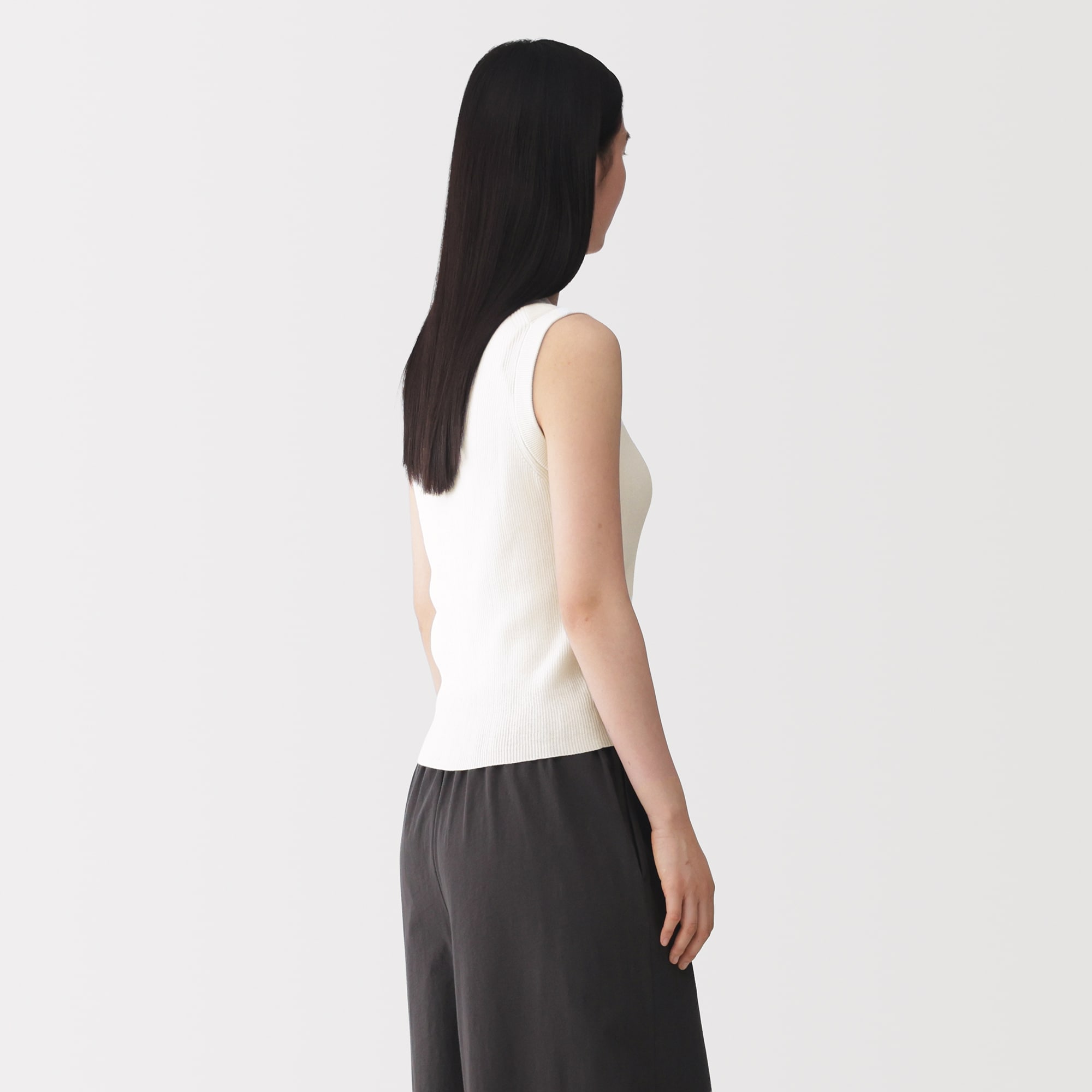 婦人　強撚コットンニットベスト