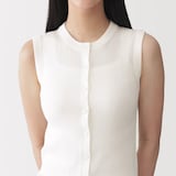 婦人　強撚コットンニットベスト